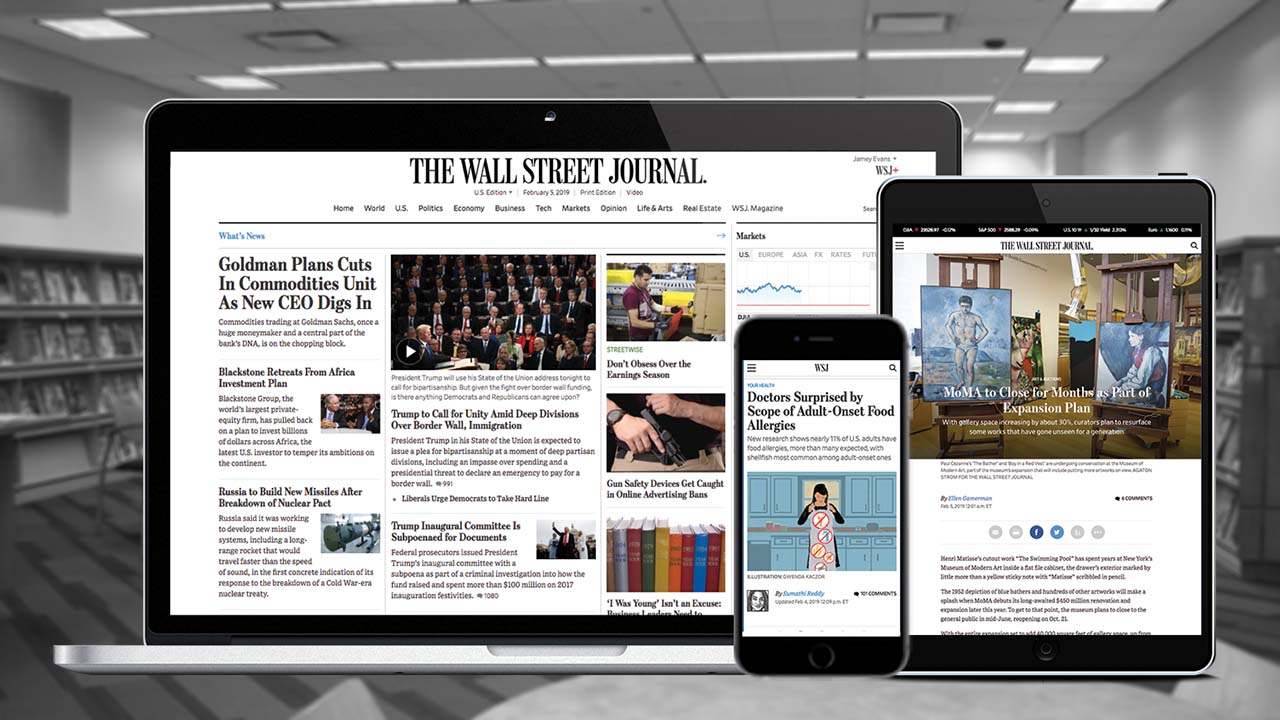 The Wall Street Journal is available from WPPL on the Download & Stream page