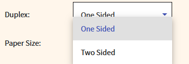 Select One Sided or Two Sided